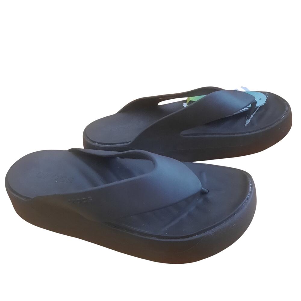 Crocs Womens Black Getaway Platform Flip Flop Sandals US 7 EU37-38 NWT